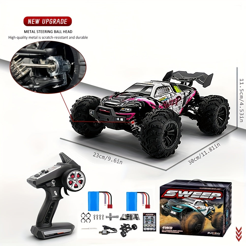 1\u002F16 4WD 70KM\u002Fh 2.4G RC Car Brushless Motor Remote Control Racing Cars 4x4 Drift Off Road Vehicle Toys for Children with 2 Batteries, Outdoor Play, Drift Racing, Rugged Look, Sporty Design, Sturdy Construction, Lightweight Car, Fast Rc Vehicle,