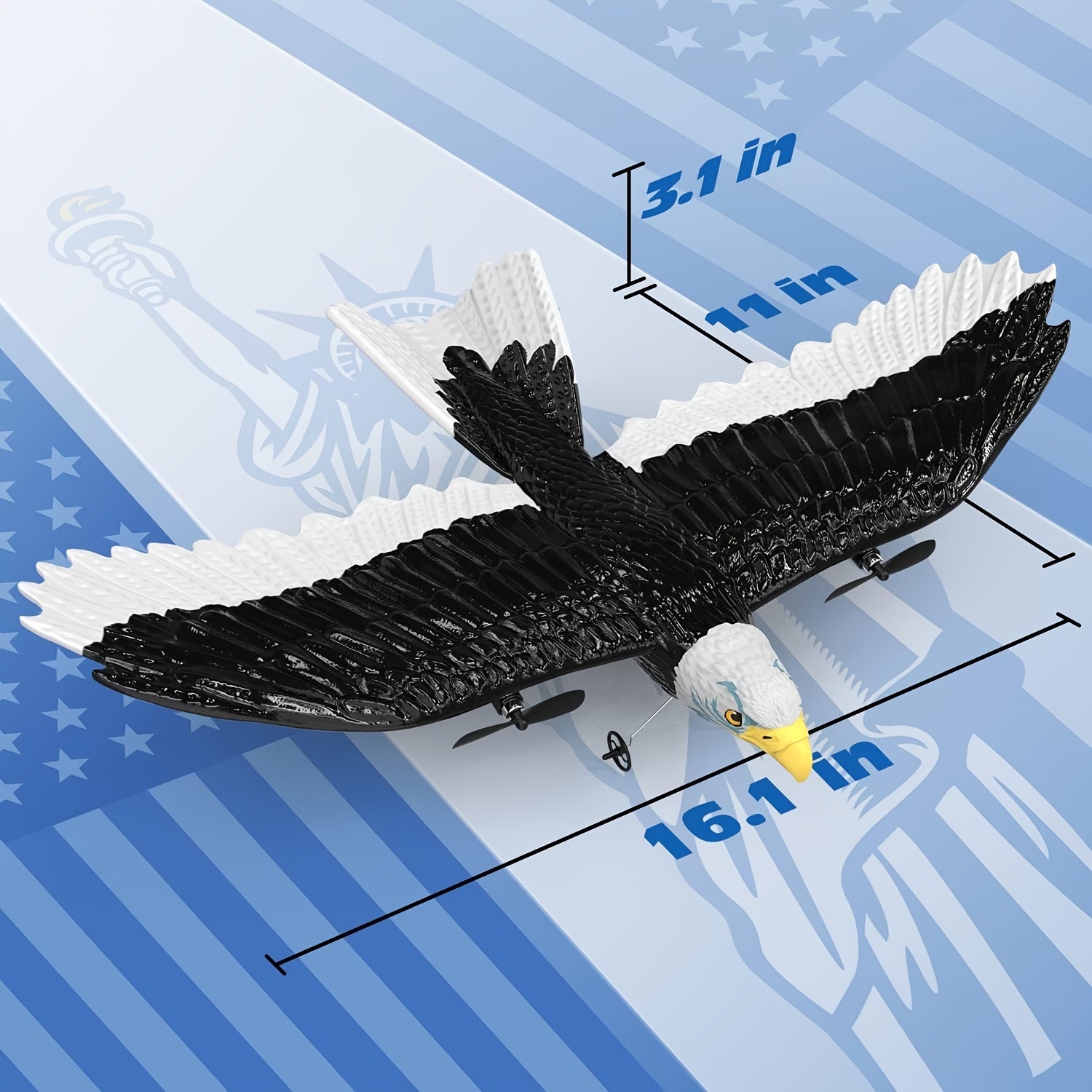 DEERC Handcrafted Model Plane, Collectible Eagle Aircraft Model, Exquisite Display Piece with Detachable Parts & Detailed Design, Easy to Fly for Beginners Adults Youngsters Boys