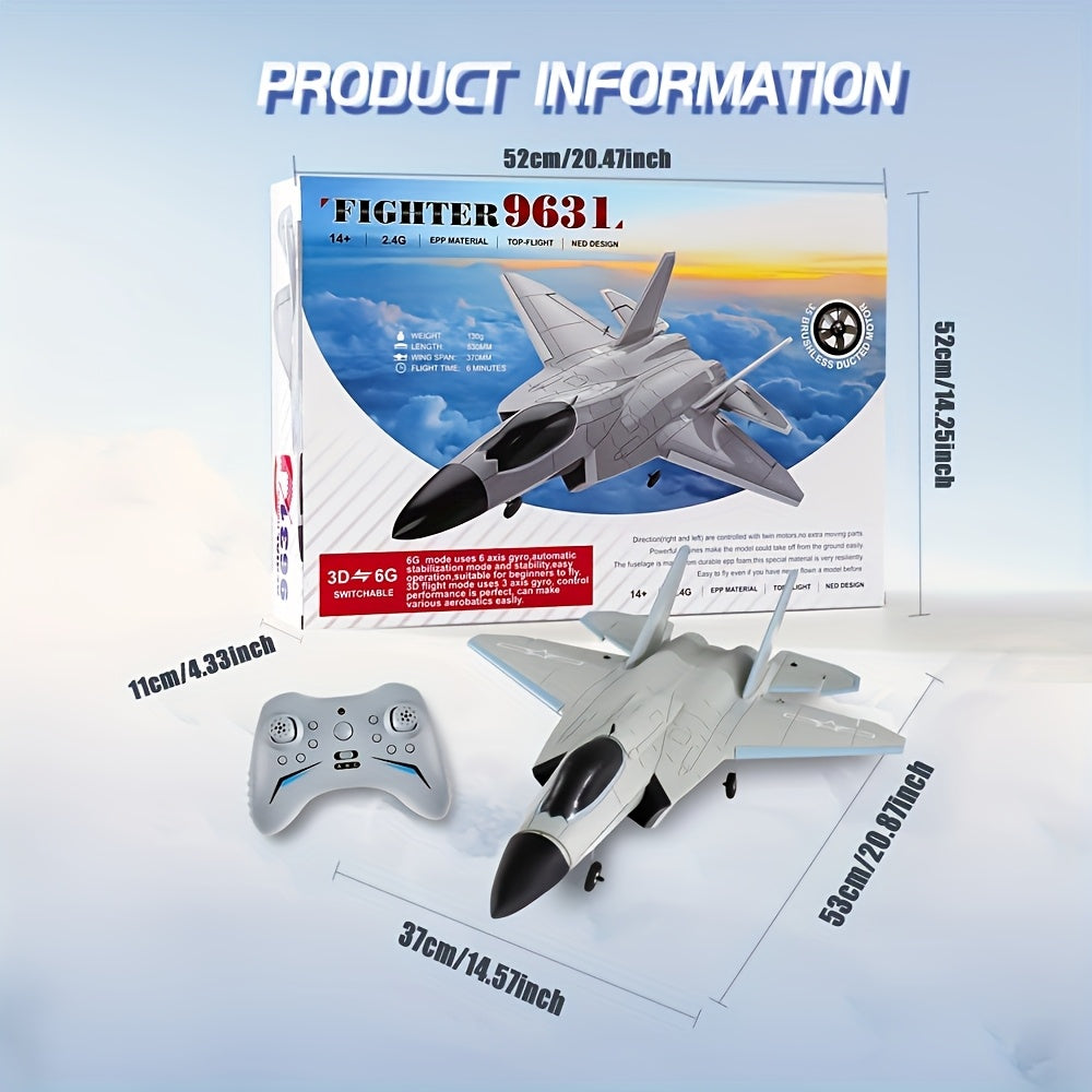 JIKEFUN FX9631 RC Plane 2.4G 4 Channels Airplane J-35 3D 6G Brushless EPP Remote Control Stunt Aircraft Toys for Adult Gift with 2 Batteries