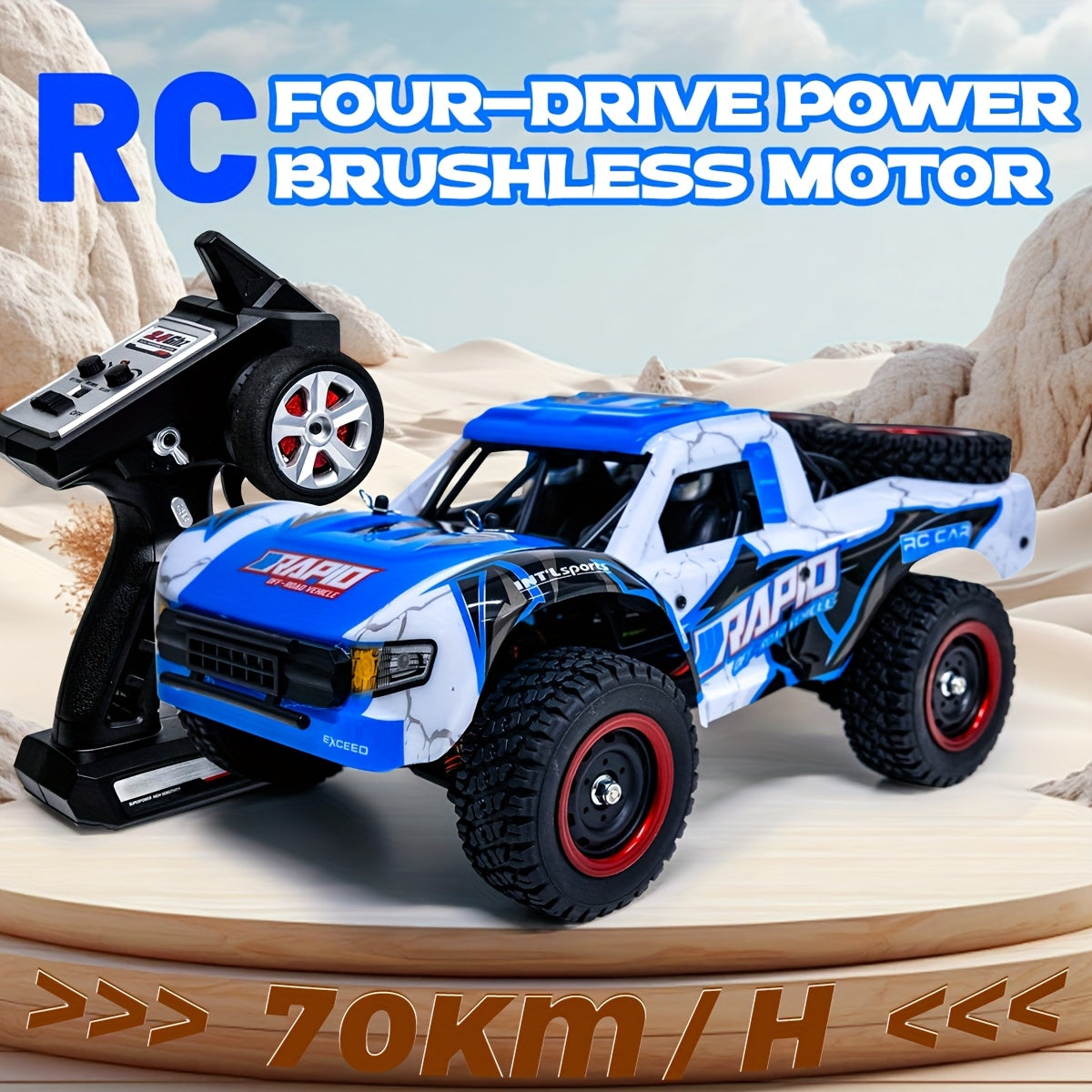 Four-Wheel Drive High-Speed Brushless Off-Road Vehicle, 70KM\u002F H, Only The Remote Control Has Wireless Transmission Function, Christmas Gift, Birthday Gift
