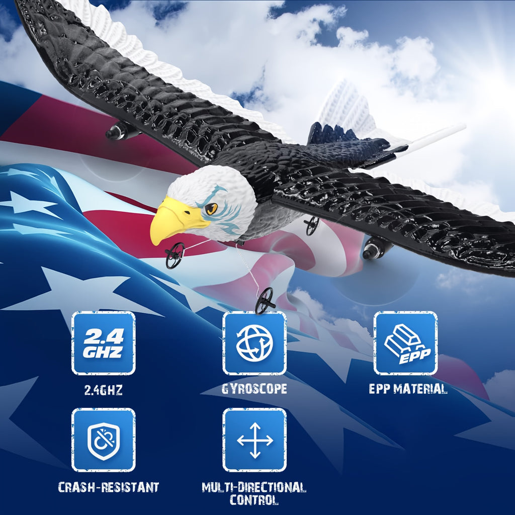 DEERC Handcrafted Model Plane, Collectible Eagle Aircraft Model, Exquisite Display Piece with Detachable Parts & Detailed Design, Easy to Fly for Beginners Adults Youngsters Boys