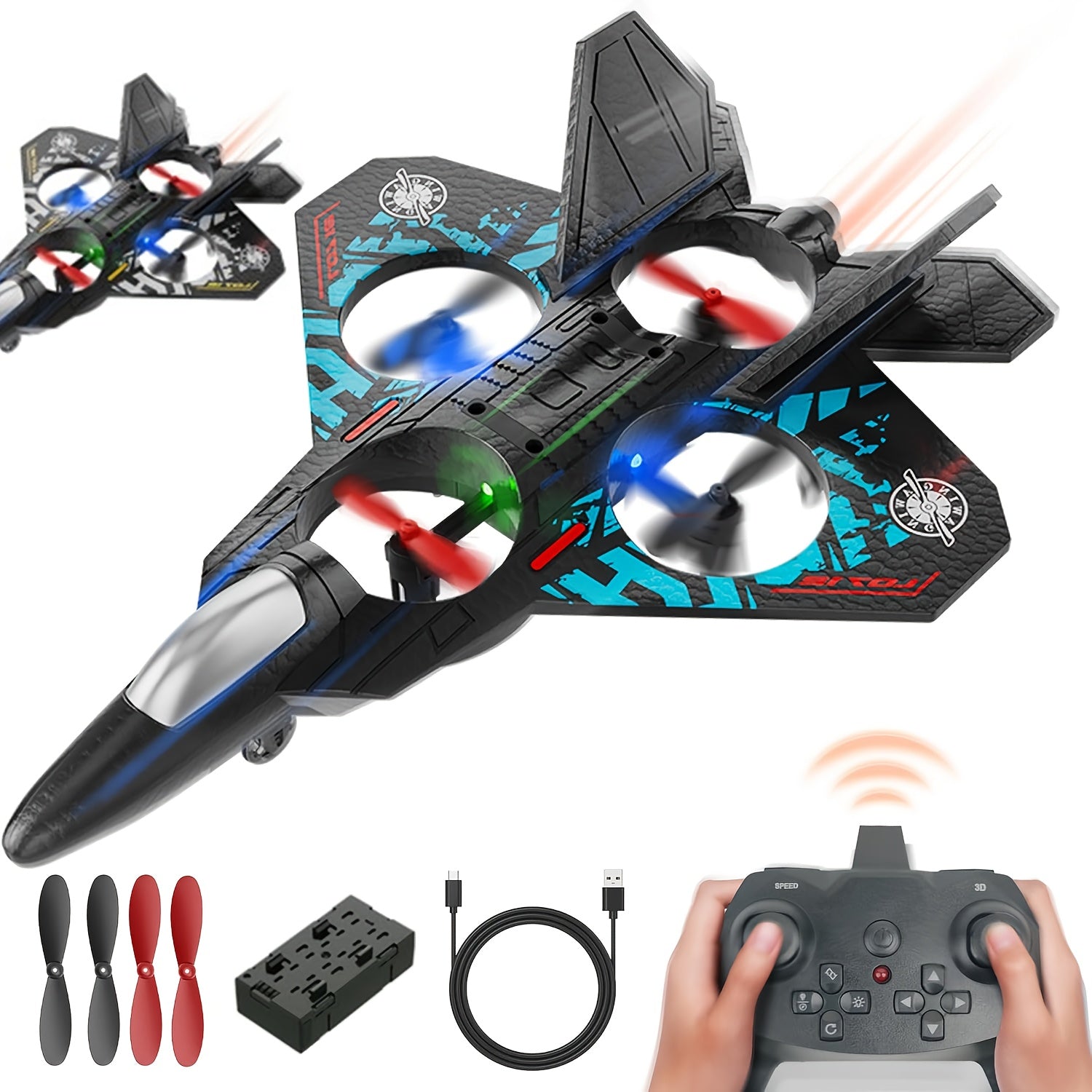 1pc Rechargeable Drone - Airplanes & Jets with Height Hold, Remote Control, Ideal for Beginner, Indoor And Outdoor Toy Gift, Remote Control Plane for, Sturdy Construction, Foam Aircraft, Beginner Pilot
