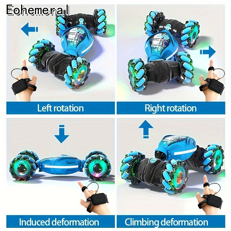 Eohemoral, stunt off-road vehicle toy, deformable four-wheel drive vehicle, 360 degree rotation, can run flat and climb, 2.4G remote control, Halloween, Christmas Gift