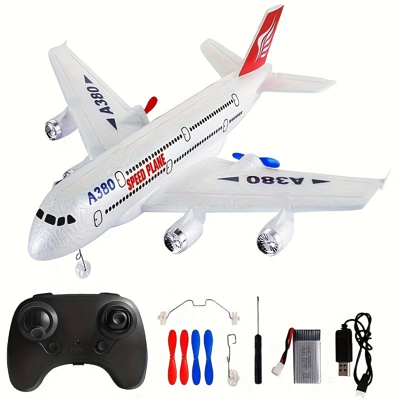 RC A380 Remote Control Aircraft, 2.4G 3CH Remote Control Aircraft, Suitable For Beginners, EPP Foam Fixed Wing Aircraft Glider Model Toy, Suitable For Children