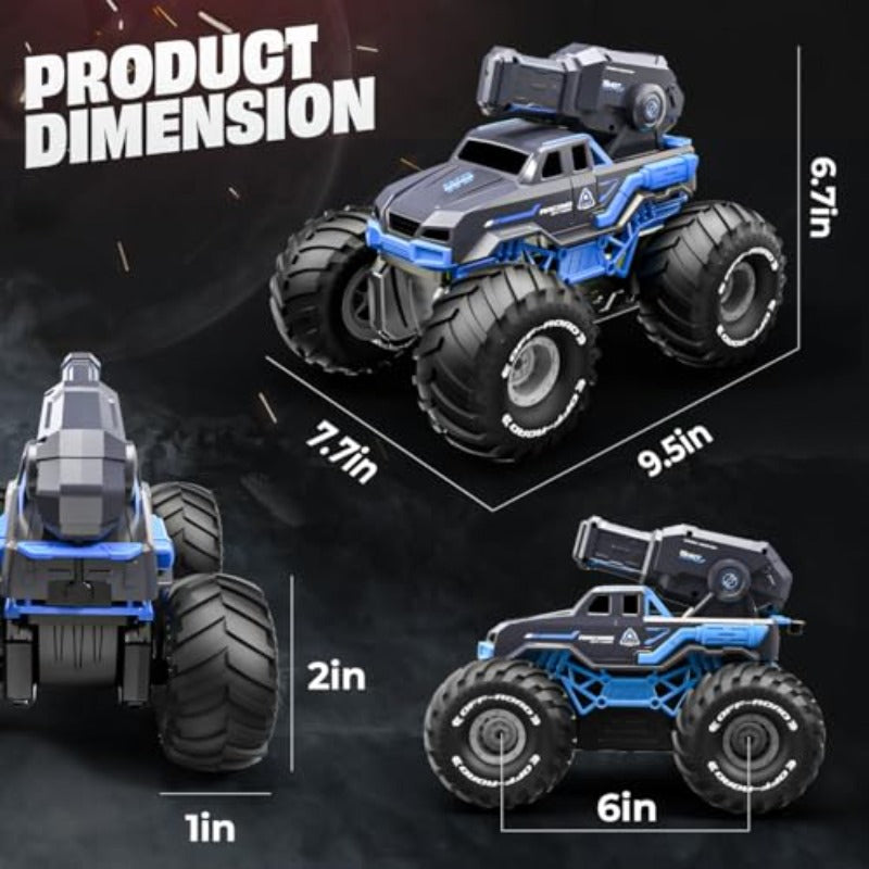 BEZGAR 1:16 Monster Truck Remote Control Car Amphibious RC OffRoad Pickup Boat with Shooting Splash 2.4GHz 4WD Waterproof Allterrian Pool Toy Vehicles Summer Gifts for Boys Girls Age 612