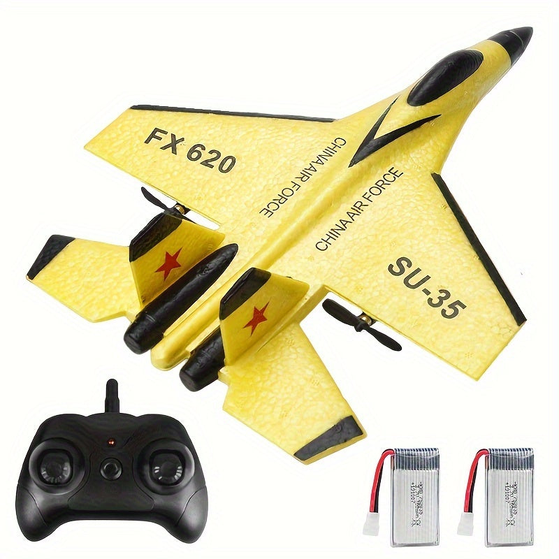 RC Foam Aircraft SU-35 Plane 2.4G Radio Control Glider Remote Control Fighter Plane Glider Airplane Toys for Boy Youngsters SU35 with 2 Batteries