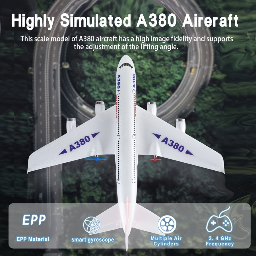 RC A380 Remote Control Aircraft, 2.4G 3CH Remote Control Aircraft, Suitable For Beginners, EPP Foam Fixed Wing Aircraft Glider Model Toy, Suitable For Children